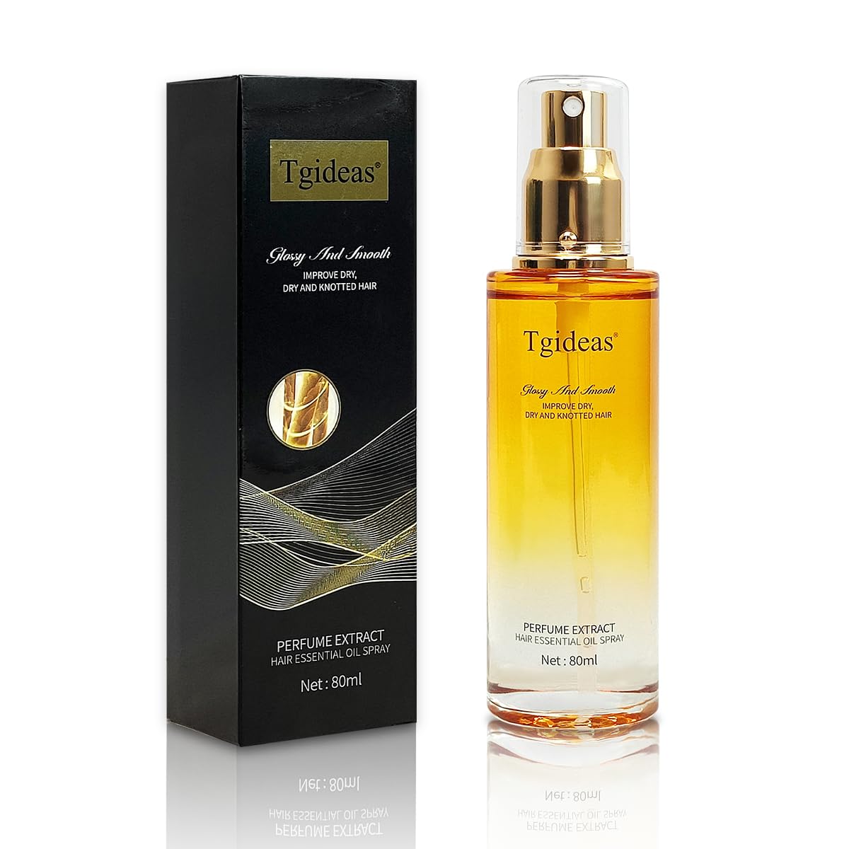 Tgideas Clear Hair Oil Spray Leave-In Conditioner with Jojoba Oil and Shea Butter - Detangles, Styles and Moisturizes