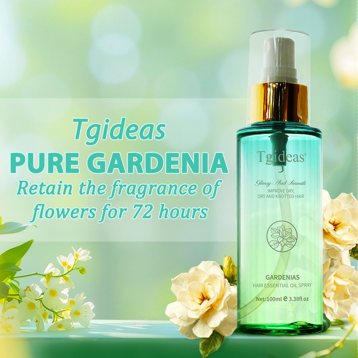 Tgideas Hair Oil Spray-TgideasLeave-In Conditioner with Golden Pine and Bergamot Oils - Rosemary Hair Oil Spray - For Dry, Curly, Frizzy Hair - Styles, Moisturizes, Repairs Scalp and Hair - For Men and Women