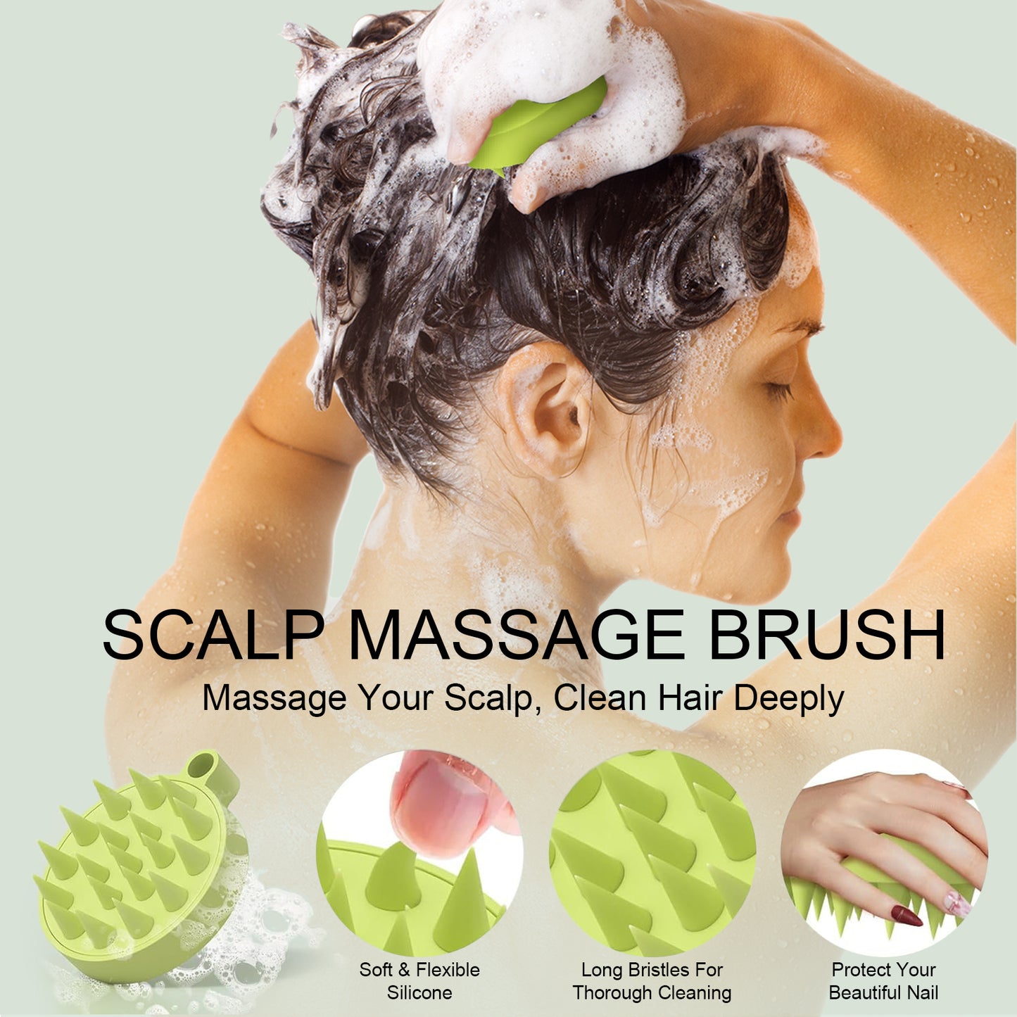 Tgideas Sea Salt Scalp Scrub with Rosemary, Argan Oil & Mint - Natural Exfoliating Shampoo to Control Dandruff, Volumize Roots & Deeply Hydrate - Unisex 8.72 oz with Silicone Scalp Massager