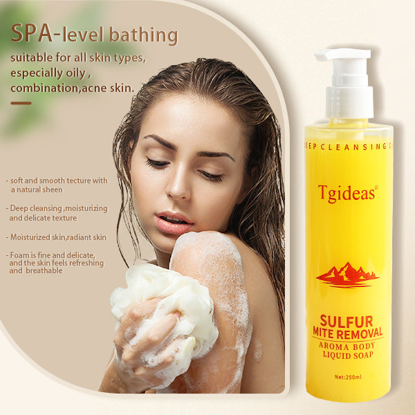 Tgideas Sulfur Soap Body Wash & Shower Gel, Refreshing Body Wash - Gentle Daily Cleanse, Effective Cleansing & Hydrating Care for Dry Skin - For Men and Women