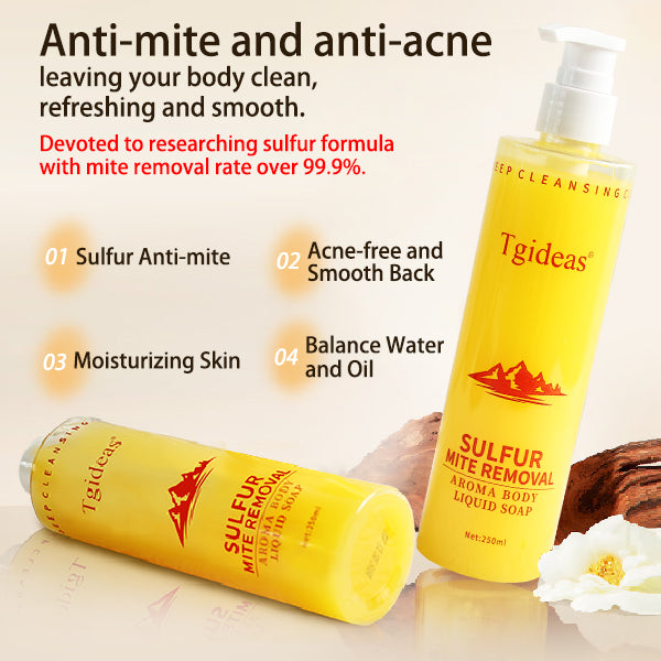 Tgideas Sulfur Soap Body Wash & Shower Gel, Refreshing Body Wash - Gentle Daily Cleanse, Effective Cleansing & Hydrating Care for Dry Skin - For Men and Women