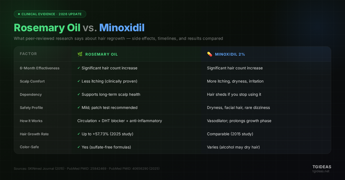 Rosemary Oil vs. Minoxidil: What the Research Really Says (2026 Update)