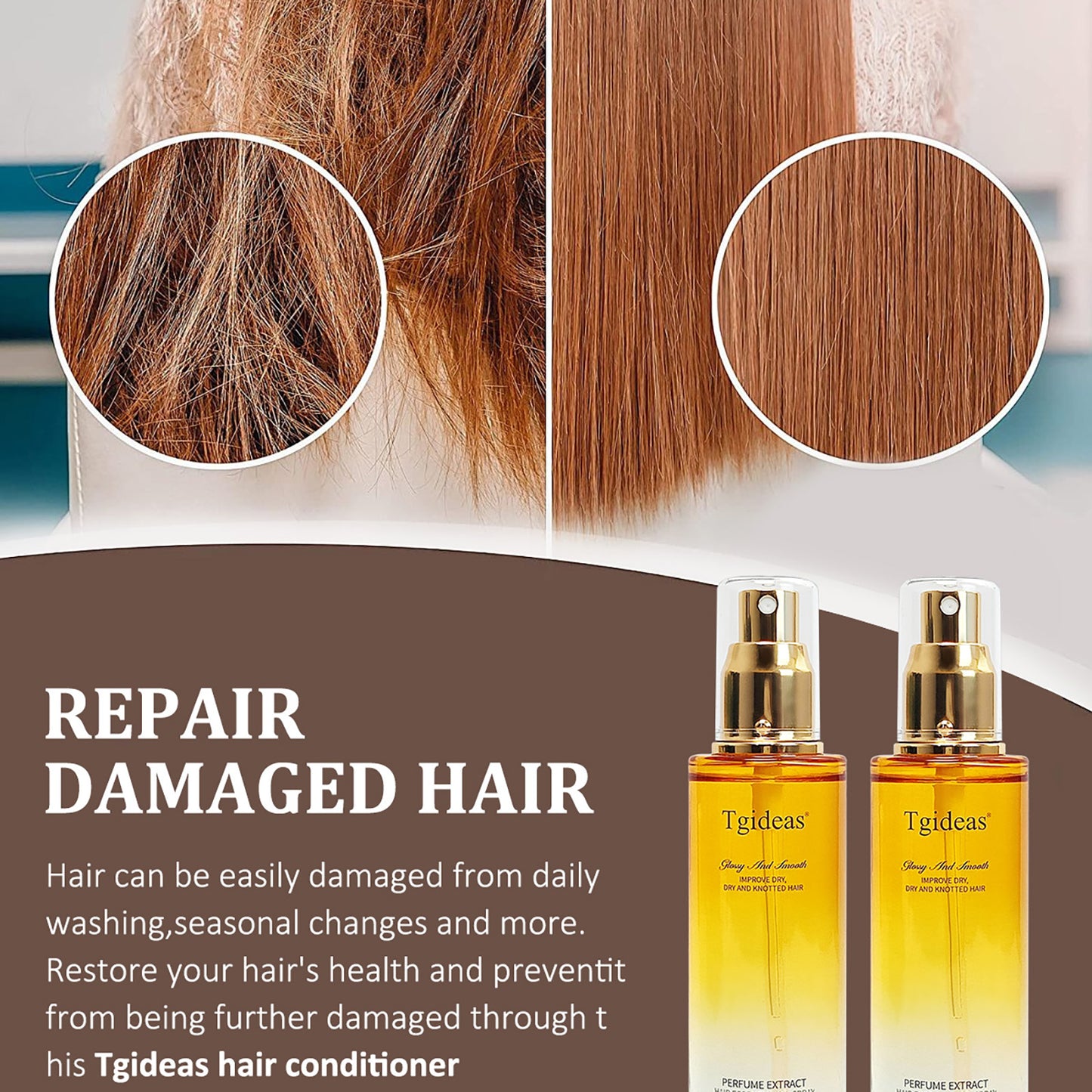 Tgideas Clear Hair Oil Spray Leave-In Conditioner with Jojoba Oil and Shea Butter - Detangles, Styles and Moisturizes