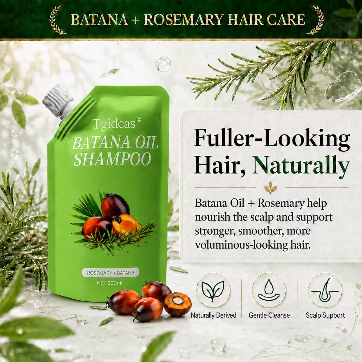 Tgideas® Batana Oil & Rosemary Volumizing Shampoo