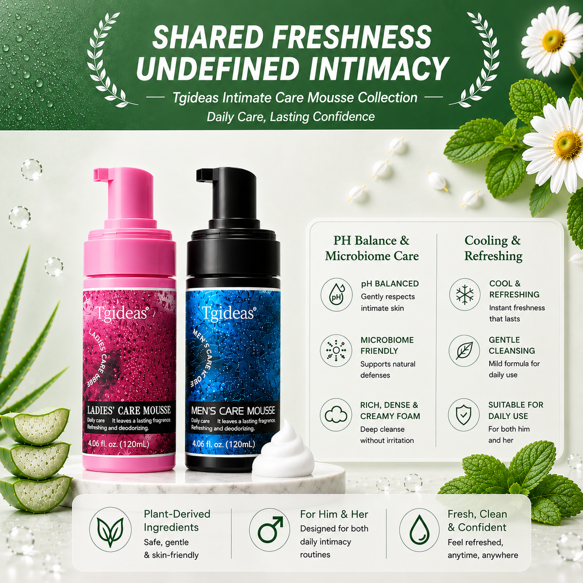 Tgideas Intimate Cleansing Mousse for Men & Women