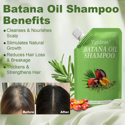 Tgideas Batana Oil & Rosemary Shampoo for Hair Growth, Sulfate-Free Formula to Reduce Hair Loss, Nourish Scalp & Add Volume, for Men & Women (Pack of 1)