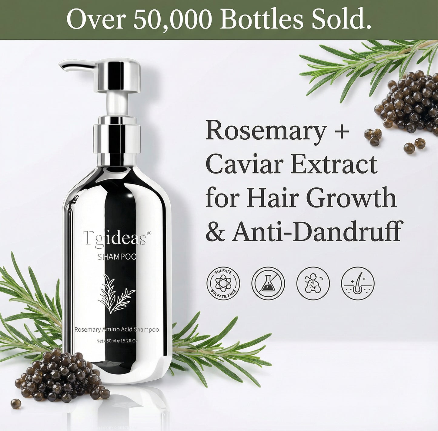 Tgideas® Caviar & Rosemary Shampoo: Volumizing & Oil Control Formula
