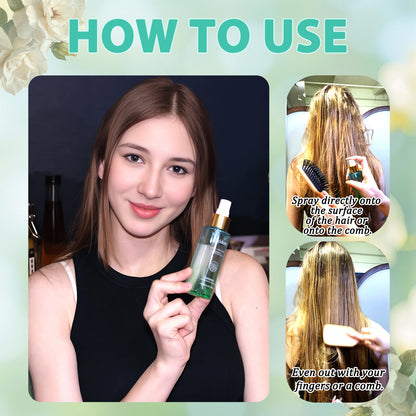 Tgideas Hair Oil Spray-TgideasLeave-In Conditioner with Golden Pine and Bergamot Oils - Rosemary Hair Oil Spray - For Dry, Curly, Frizzy Hair - Styles, Moisturizes, Repairs Scalp and Hair - For Men and Women