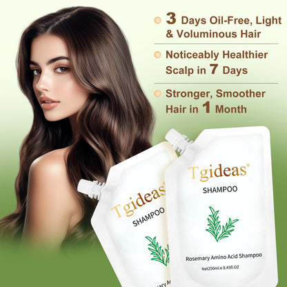 Rosemary Amino Acid Shampoo, Hair Growth Shampoo for Thinning Hair Women and Men Hair Loss, Zinc PCA Thicken & Strengthen Scalp with Hydrolyzed Silk 8.45 fl.oz - 2 Packs